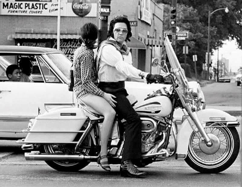 Elvis Presley on Harley Davidson classic photo